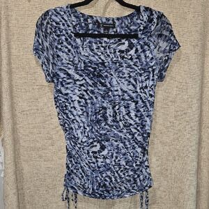 INC International Concepts Abstract Blue Women's Blouse